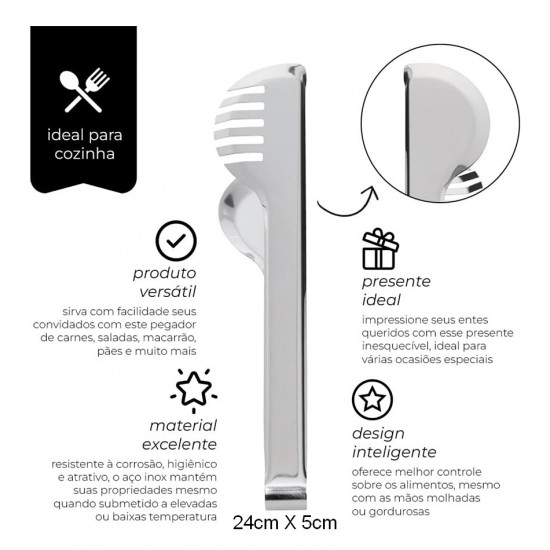 Pegador 24cm Para Massas De Aço Inox